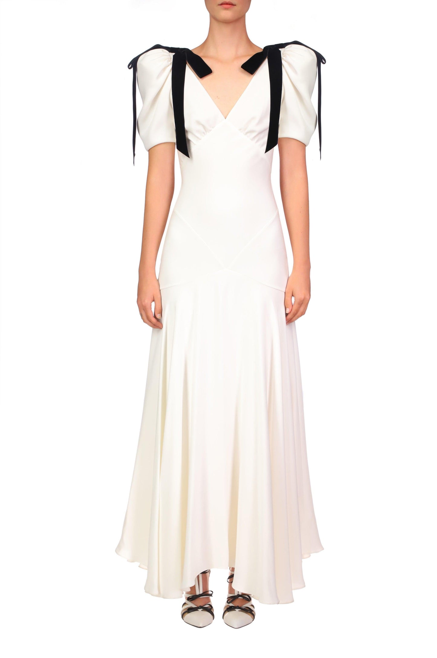 Lesley Papyonlu Puf Kol Maxi Elbise