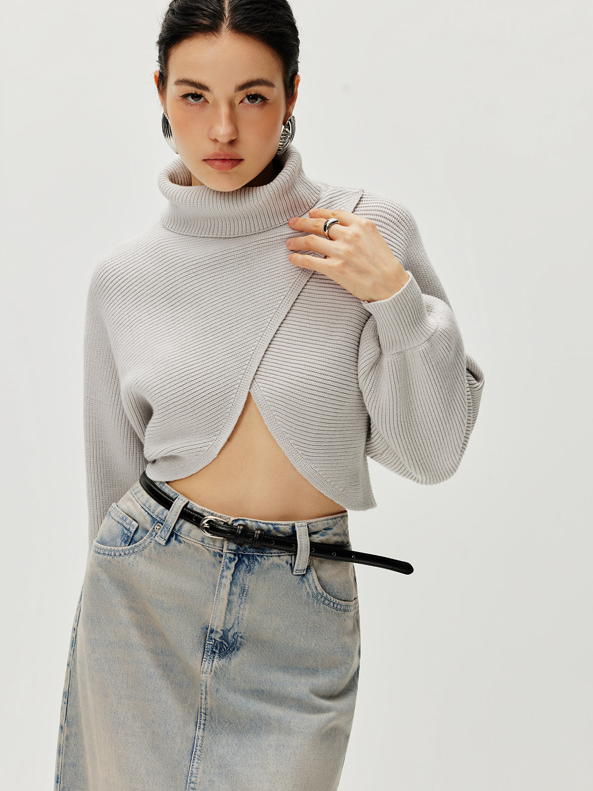Turtleneck Yarasa Kol Kazak