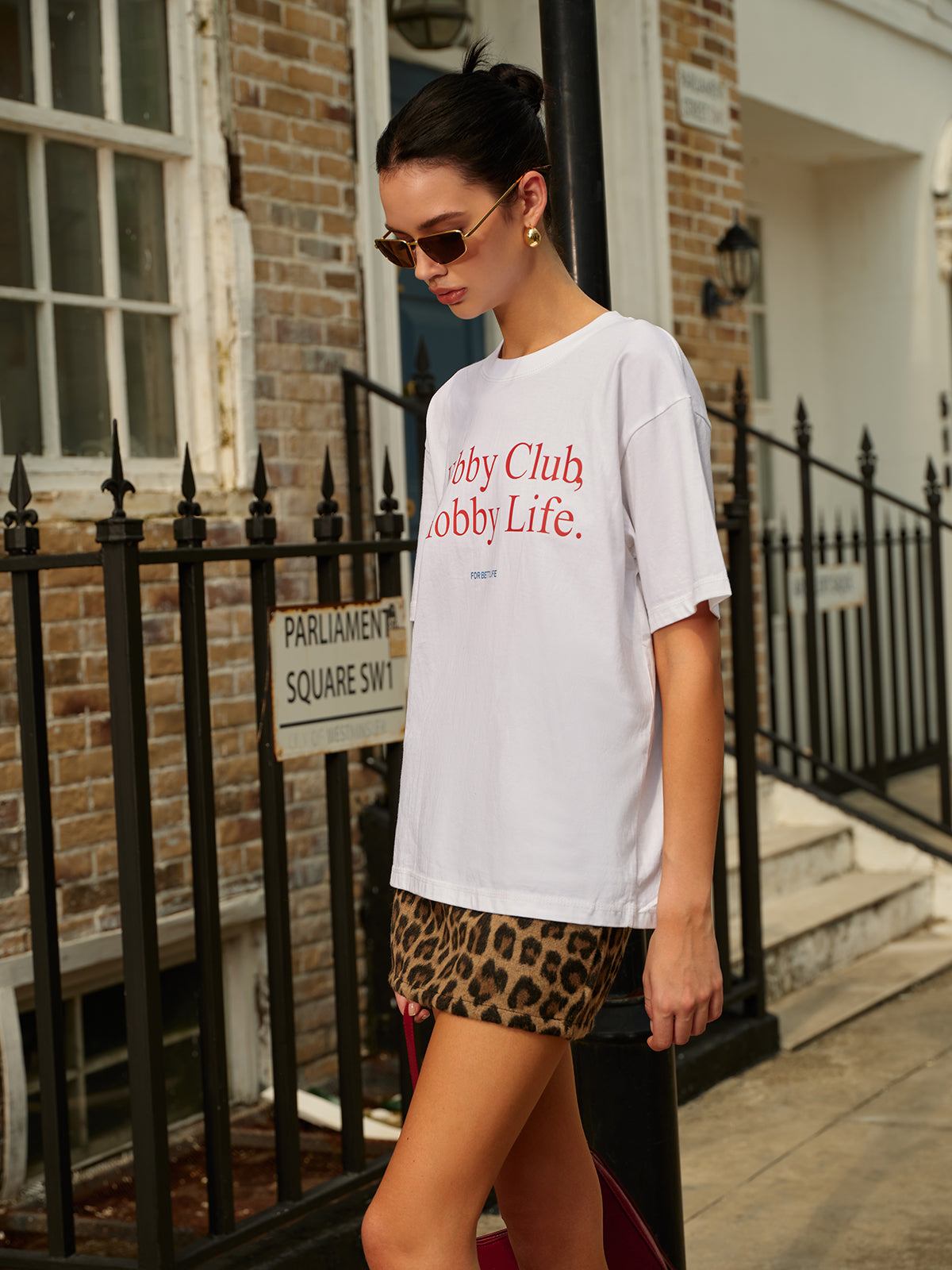 Pamuklu Harf Baskılı Kısa Kollu Tişört