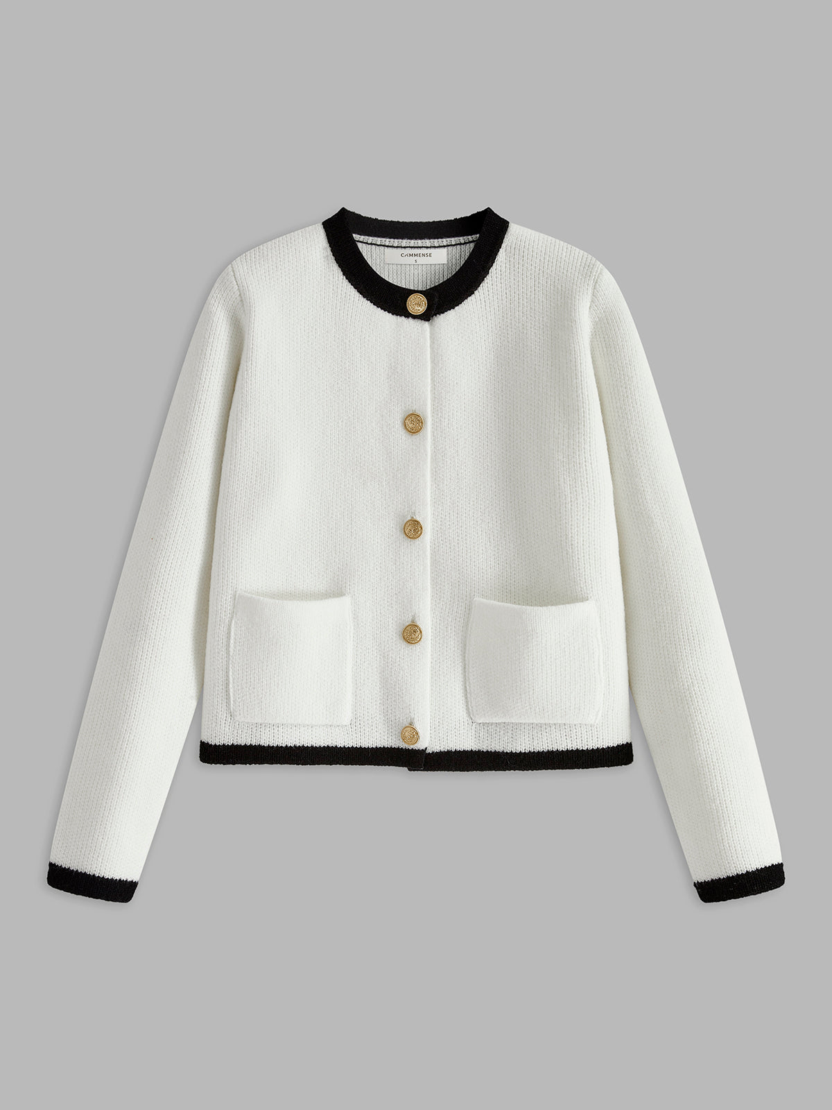 Kontrast Kesimli Jersey Kardigan