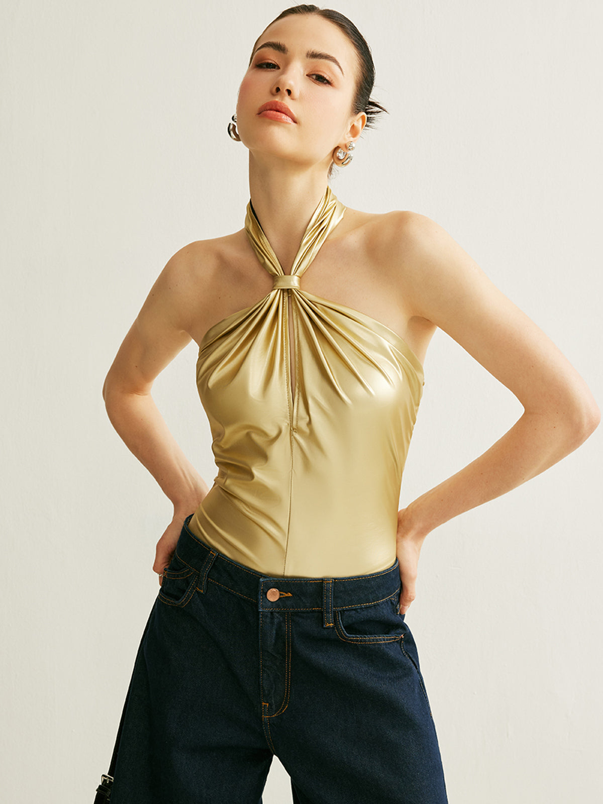 Pu Çapraz Sırtlı Halter Body