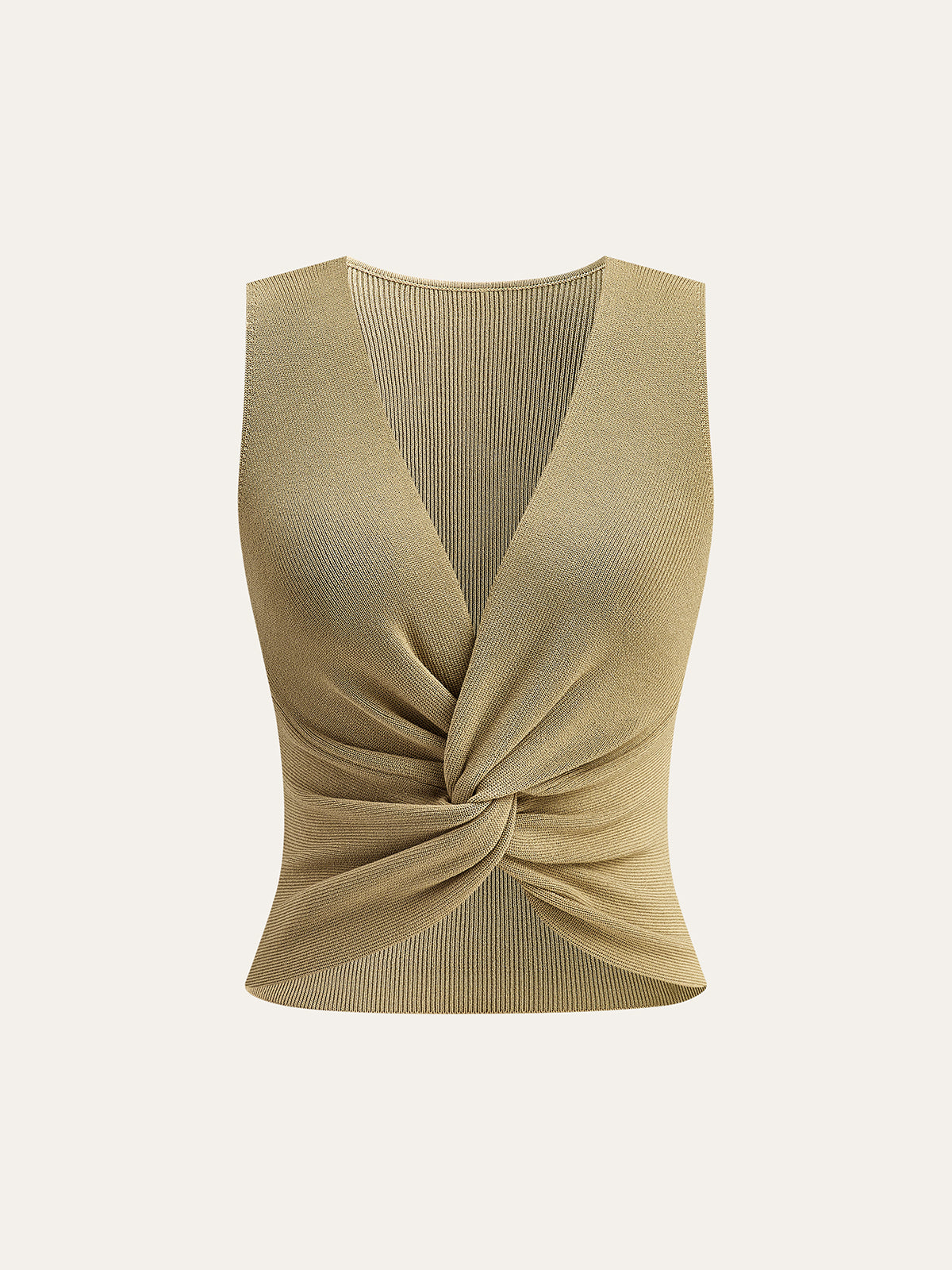 Örgü Büküm Önlü Tank Top