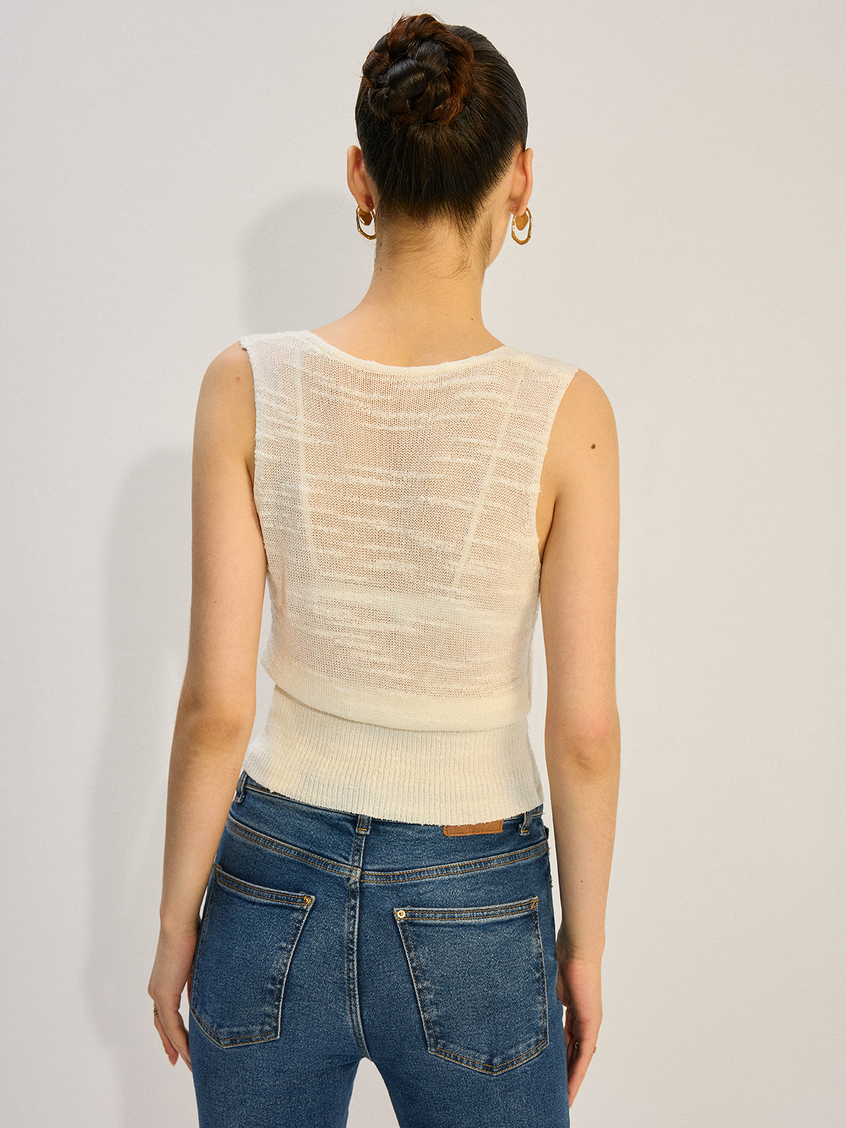 Metal Dekor Örgü Tank Top