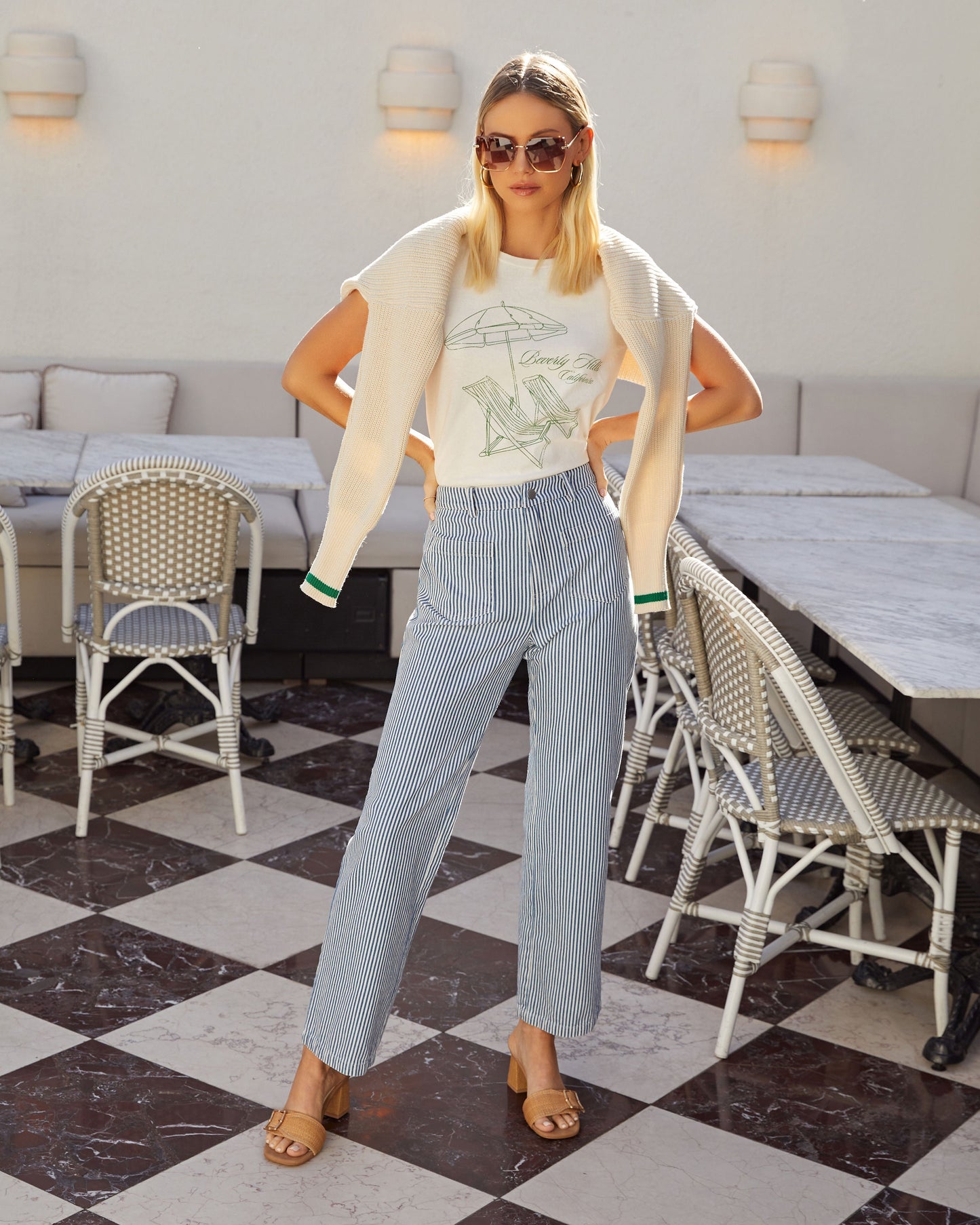 Gabriela Wide Leg Striped Pants