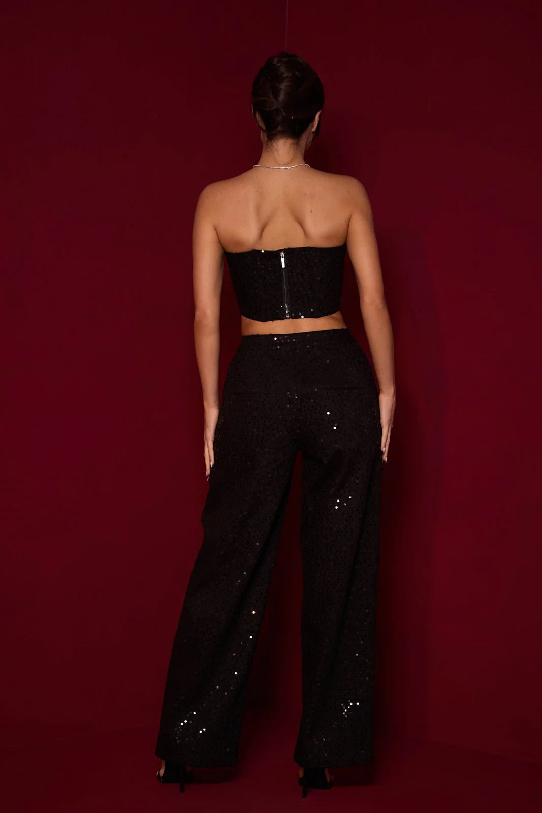 Belinda Payetler Denim Pantolon Takım