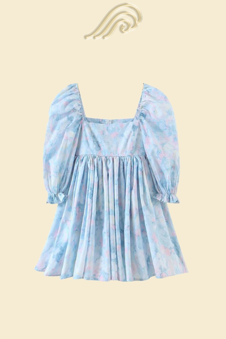 Clara Baskılı Fırfırlı Mini Bebek Elbise