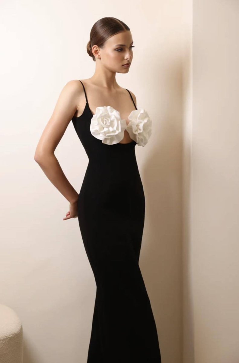 Emily Çiçekli Bandaj Maxi Slip Elbise