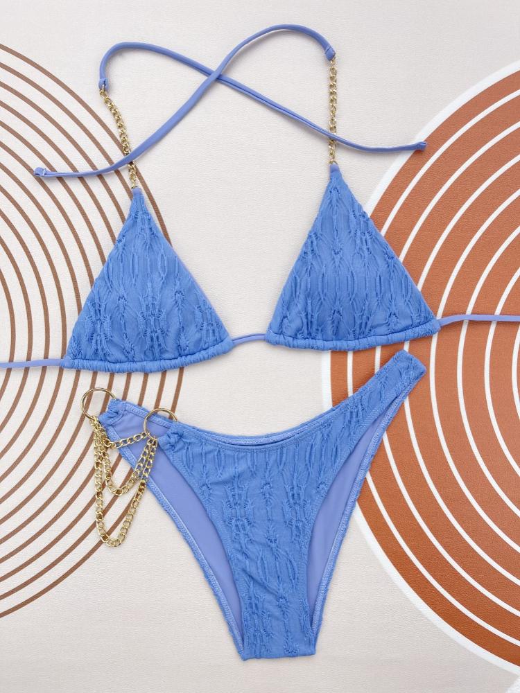 Jessie Plisse Metal Zincirli Bikini