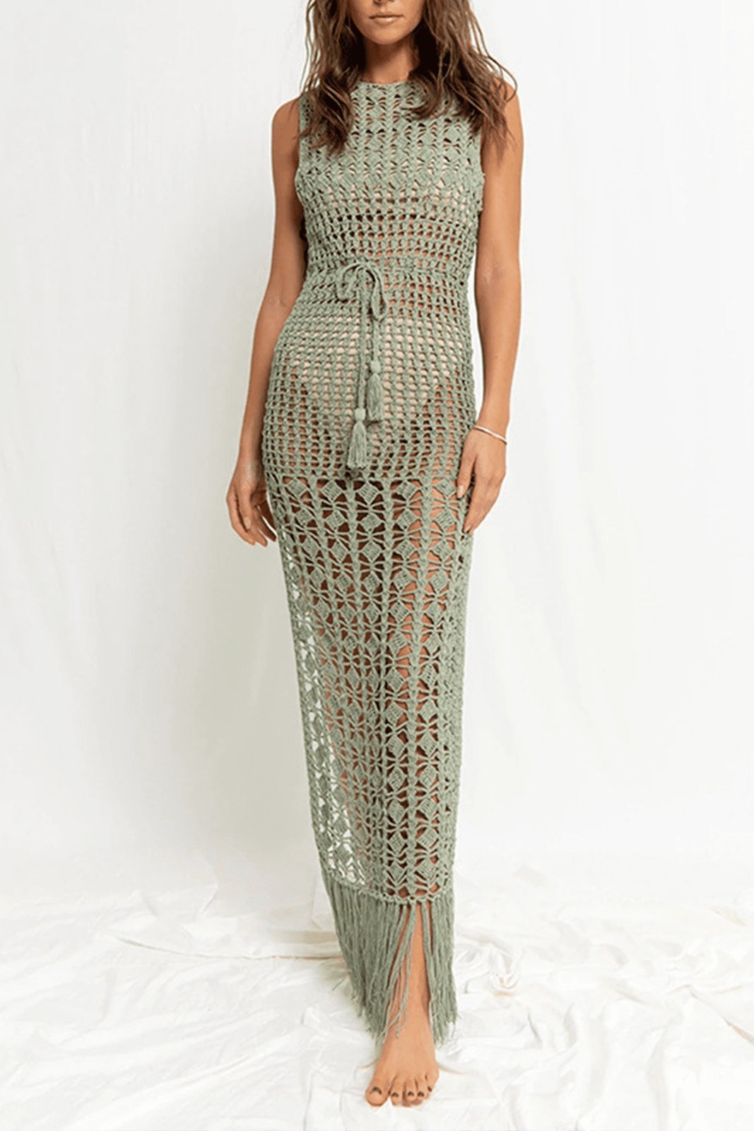 Kay Tığ İşi Bağcıklı Plaj Örtüsü