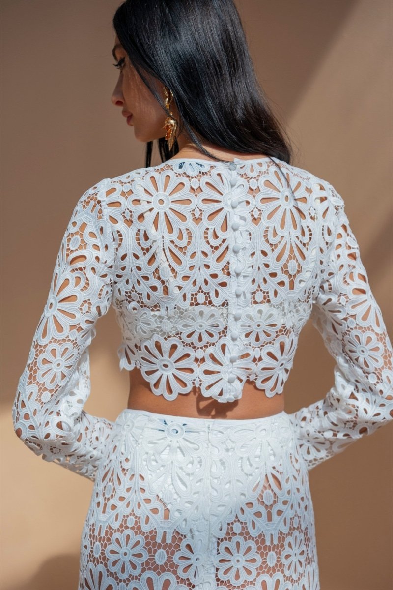 Lena Çiçekli Oymalı Set