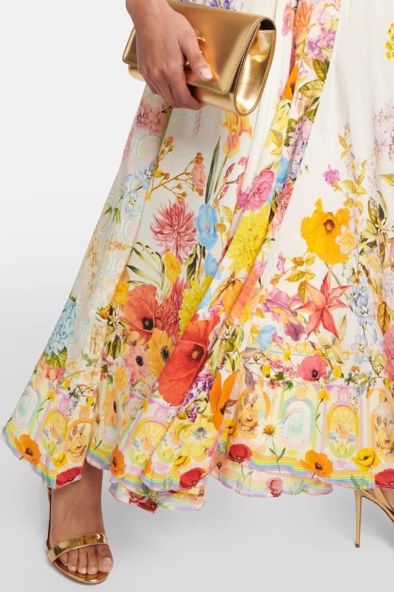 Melody Çiçek Baskılı Midi Slip Elbise