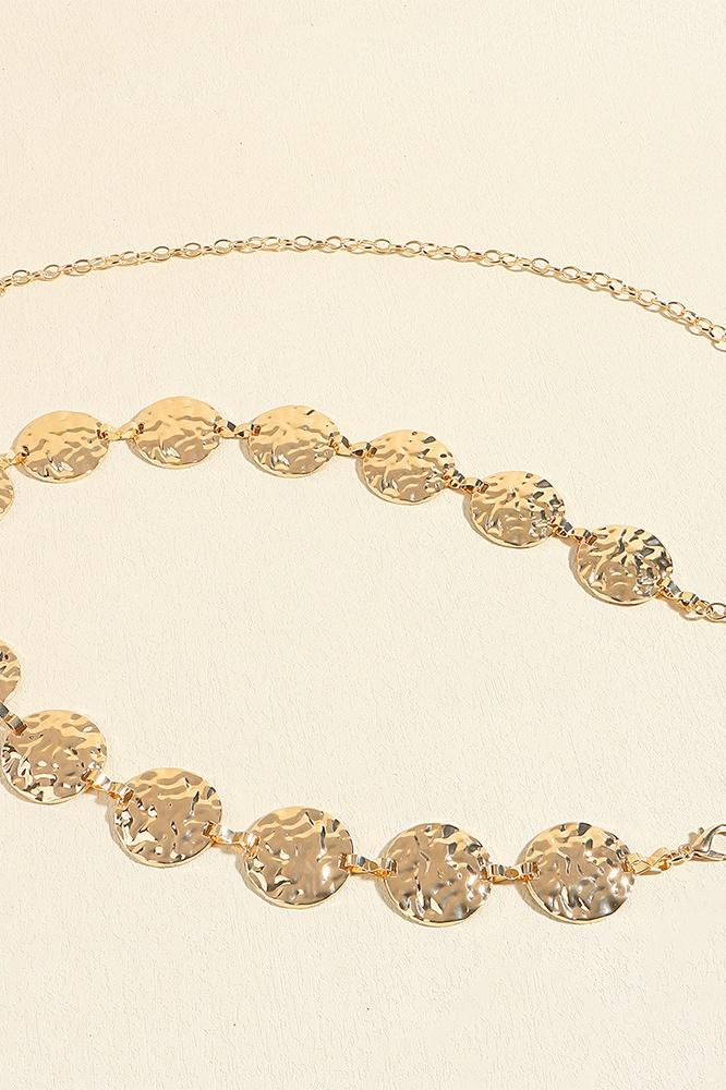 Metal Yuvarlak Dekor Bel Zincirli Kemer