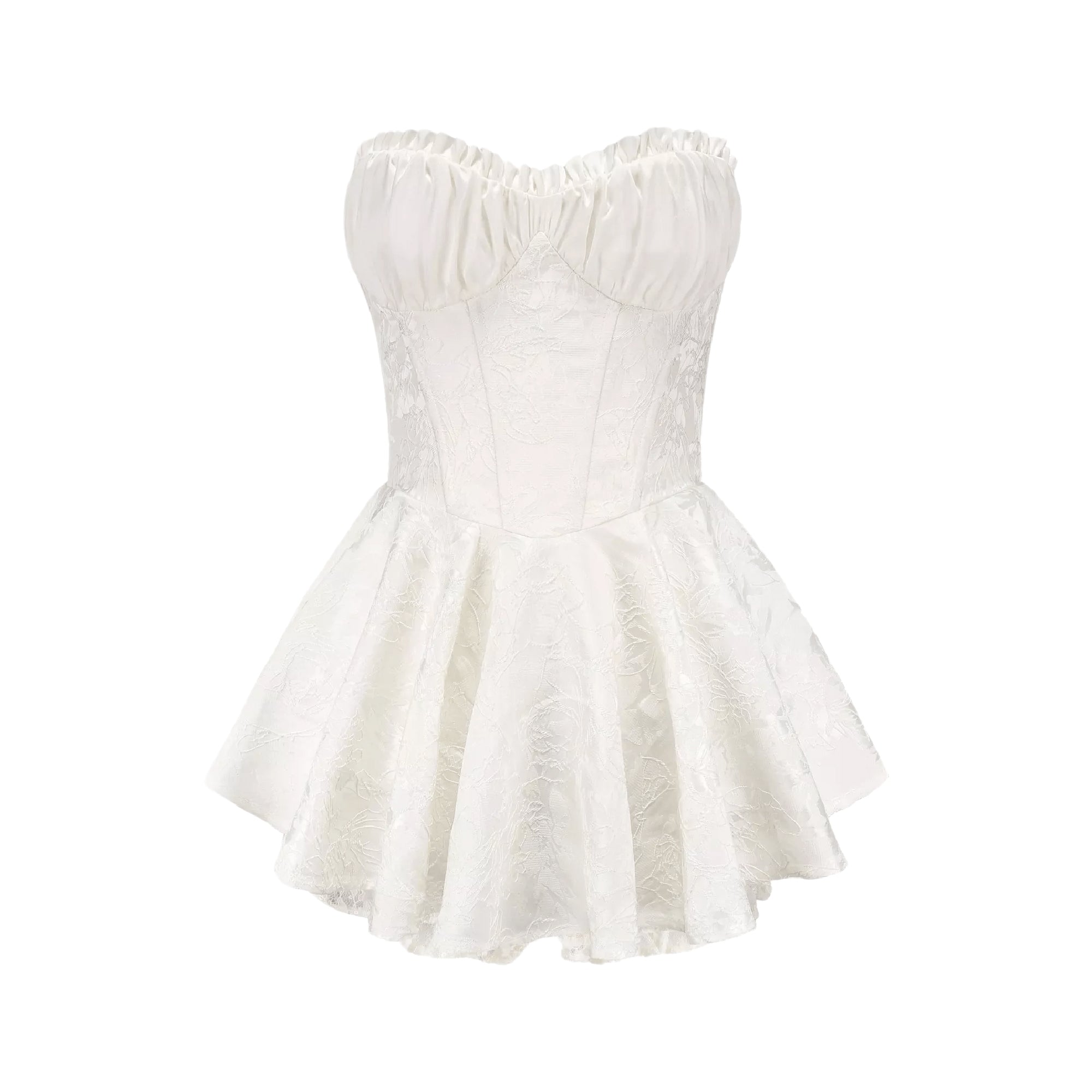 Airina dantel işlemeli flared mini elbise