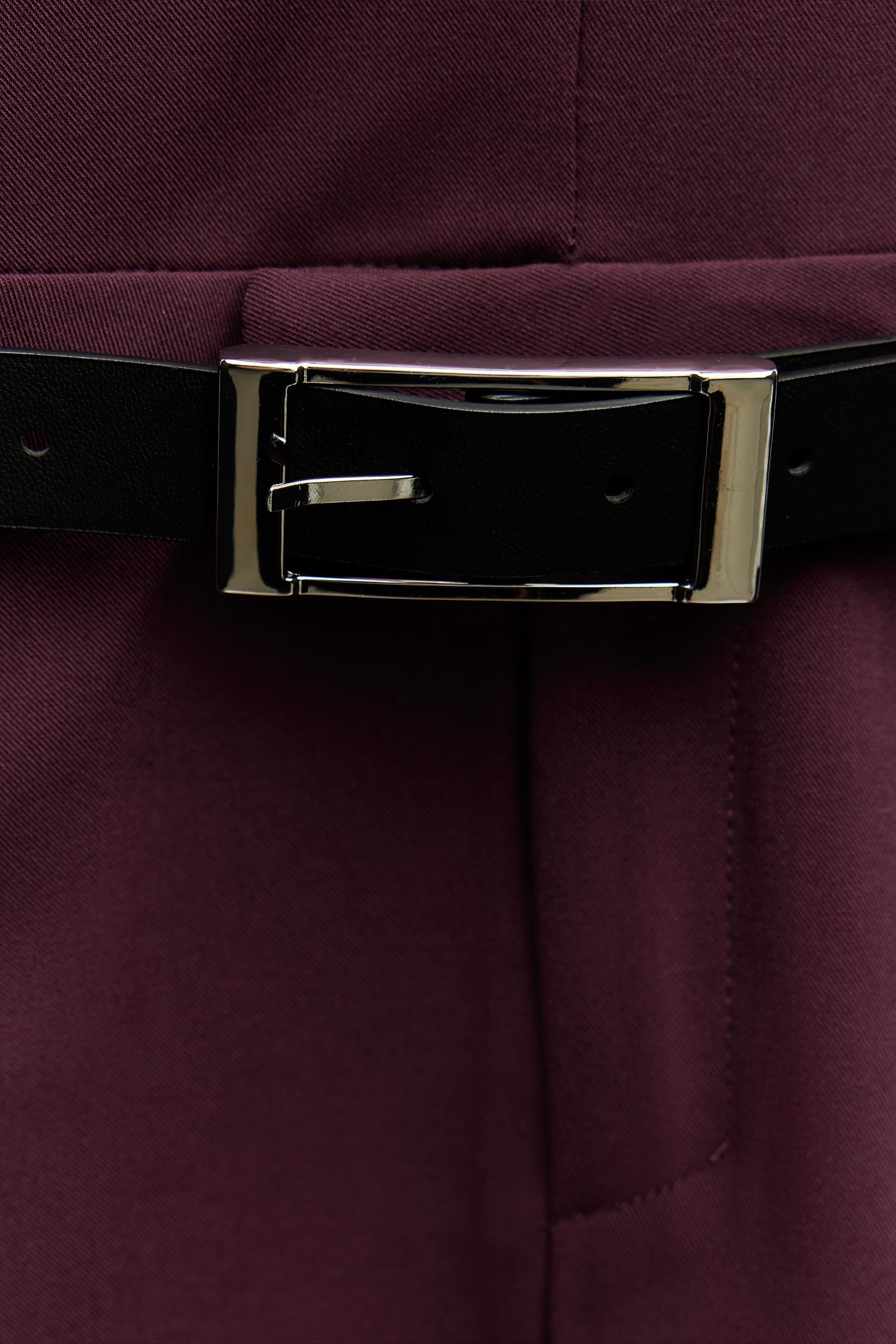 Belen V Yaka Kemerli Mini Elbise