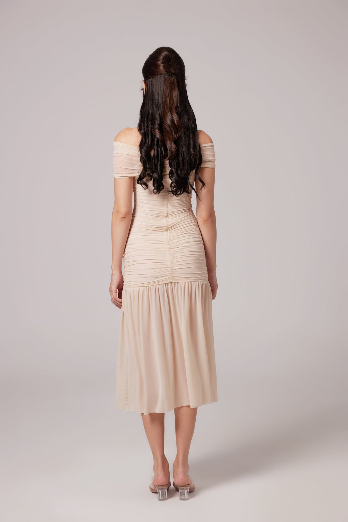 Rapunzel file midi elbise