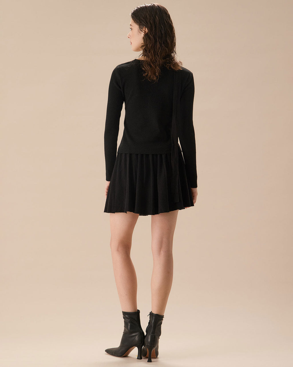 Siyah Fitilli Örgü Slim Hırka