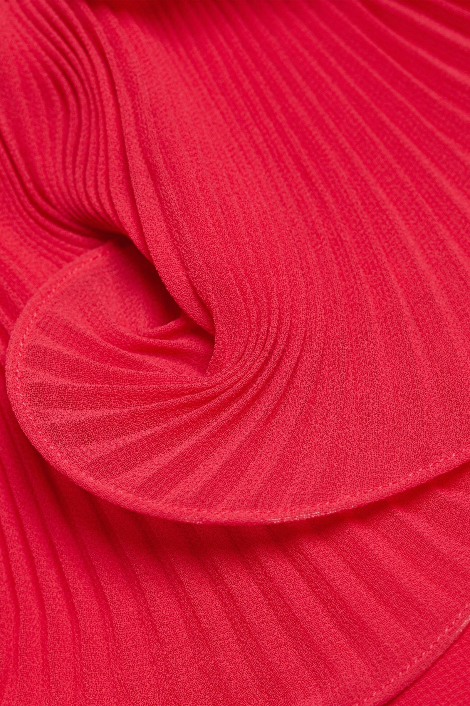 Caroline Omuzu Açık Fırfırlı Maxi Elbise