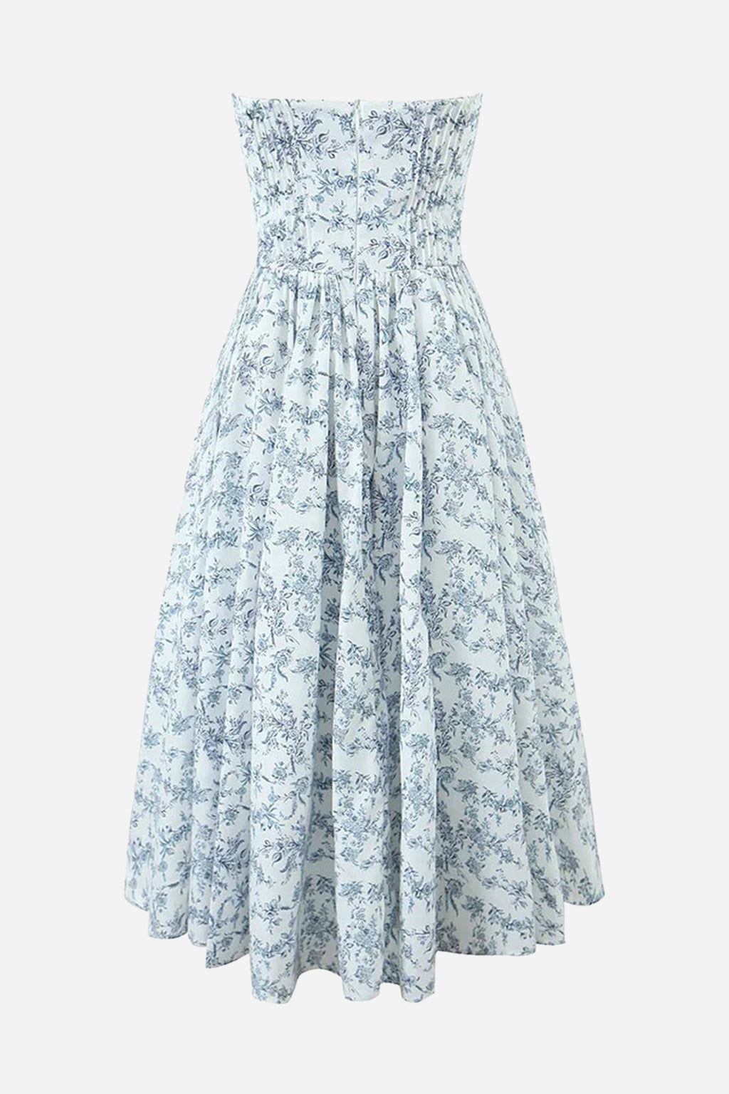 Çiçek Baskılı Korse Midi Elbise