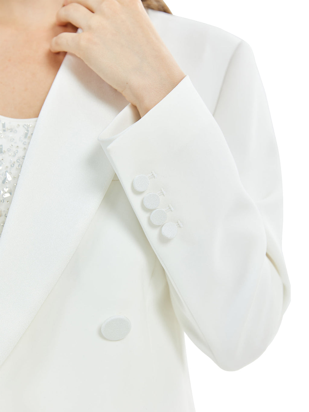 Asetat Panelli Saten Avangart Takım Elbise Ceketi