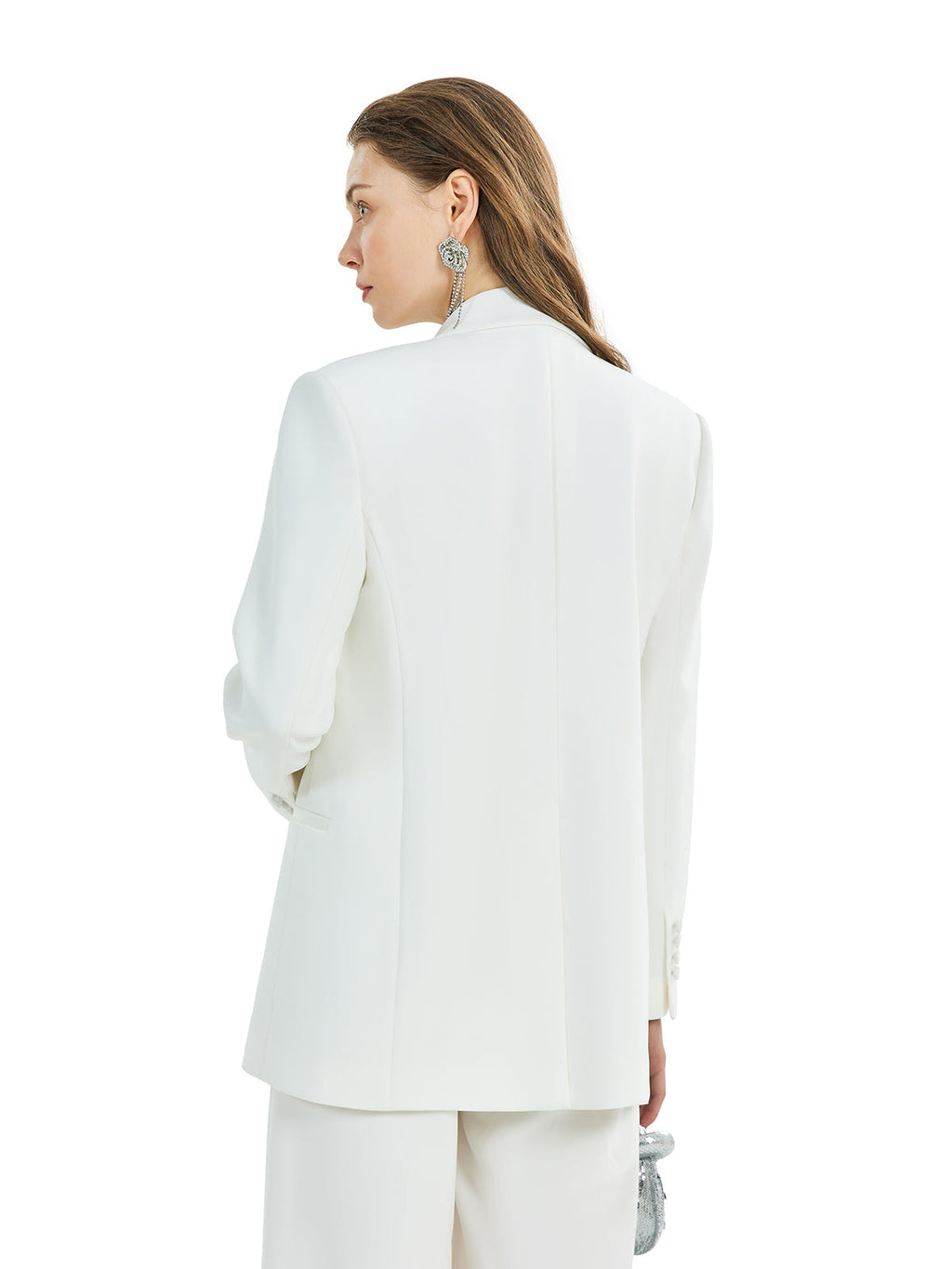 Asetat Panelli Saten Avangart Takım Elbise Ceketi