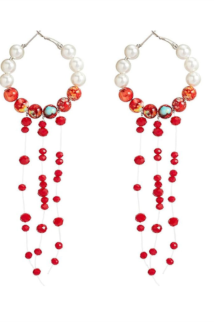 Kan İnci Püskül Küpe