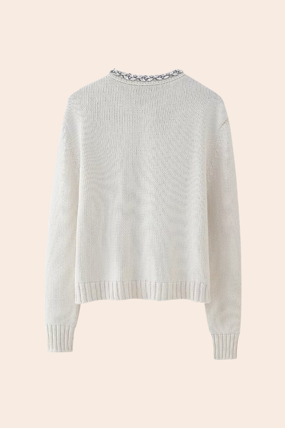 Lindsay Taşlı Yuvarlak Yaka Örgü Hırka