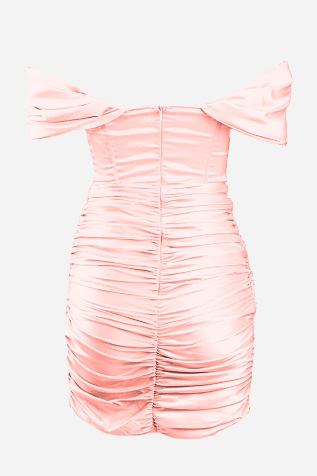 Candice Büzgülü Korse Düşük Omuz Saten Mini Elbise