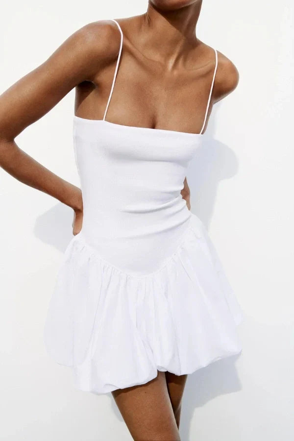 Aubrey Hafif Balon Etek Mini Elbise