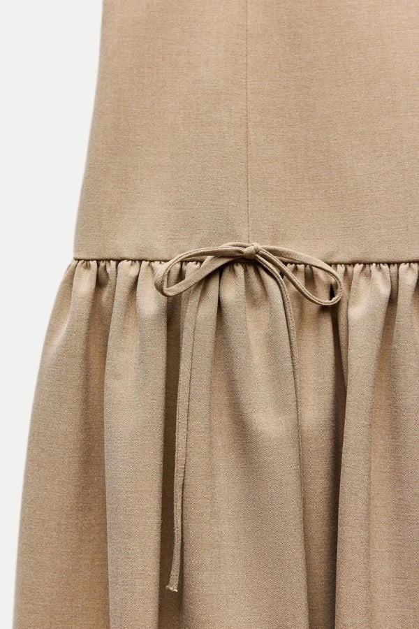 Florence Fiyonklu Fırfırlı Mini Elbise