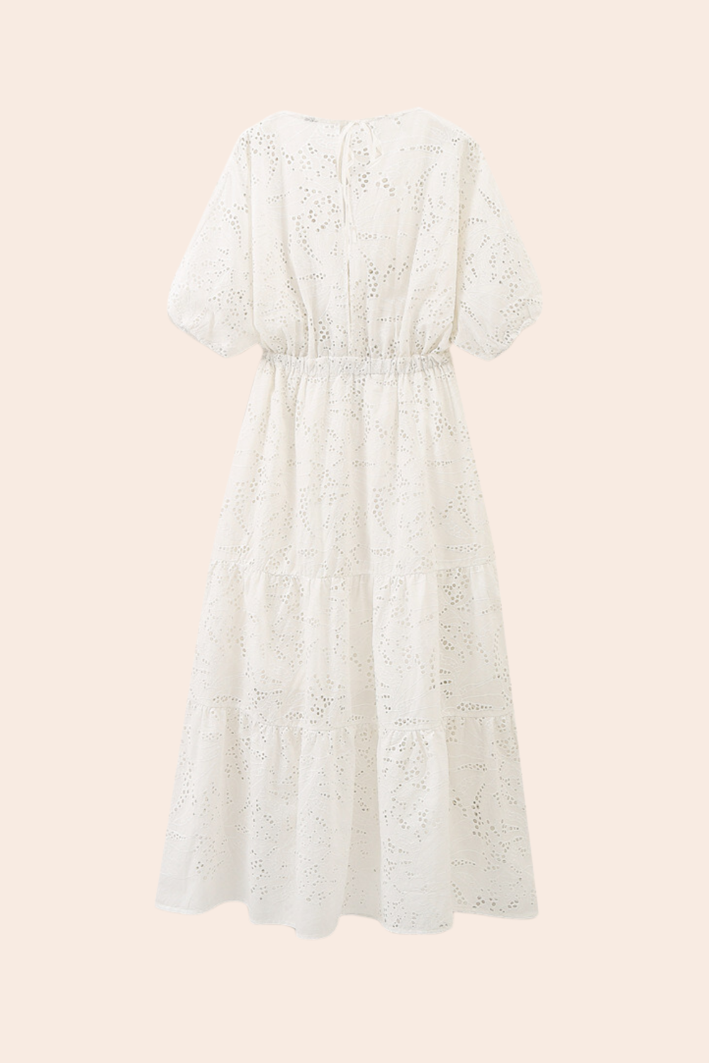 Nakış Dantel Kesim Midi Elbise