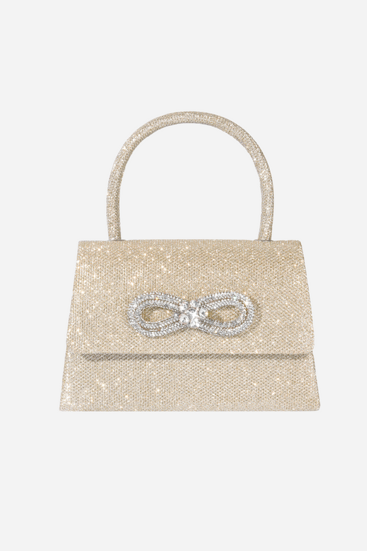 Metalik Parlak Diamante Saplı Çanta