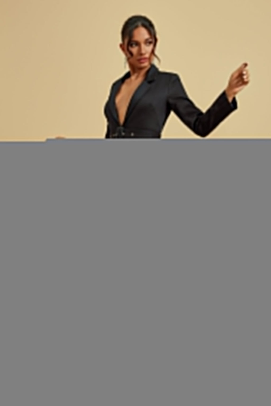 Catherine Noir Blazer Midi Elbise