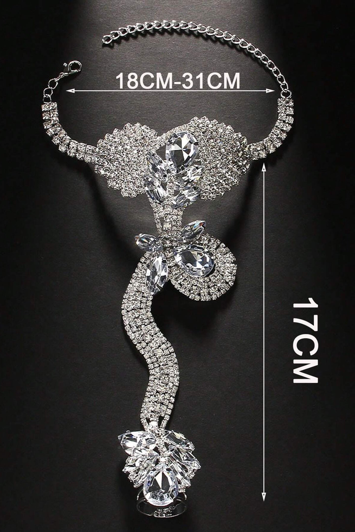 Kristal Yılan Parmak Yüzük Bileklik