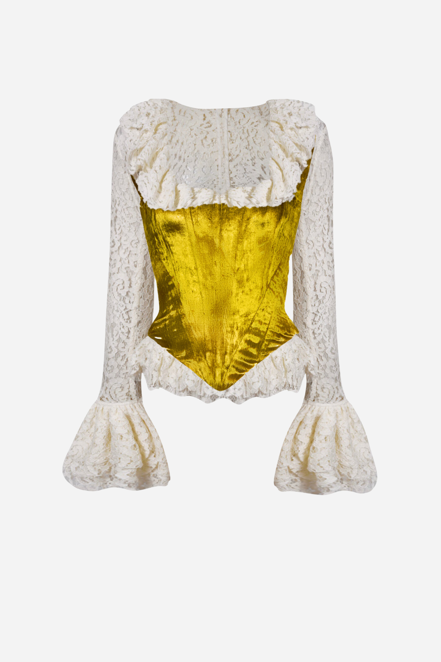 Mona Kare Yaka Kadife Korse Takım