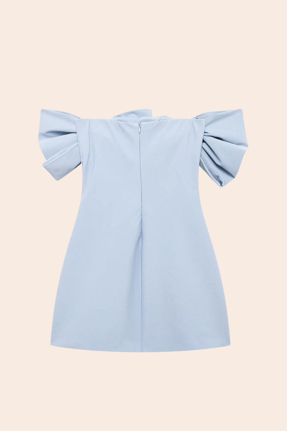 Straplez Fiyonklu Mini Elbise