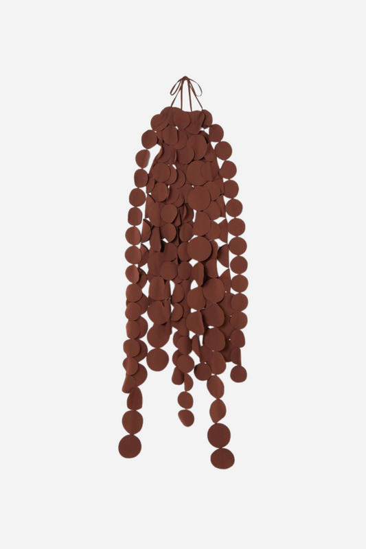 Noktalı Püsküllü Boyundan Bağlı Bluz