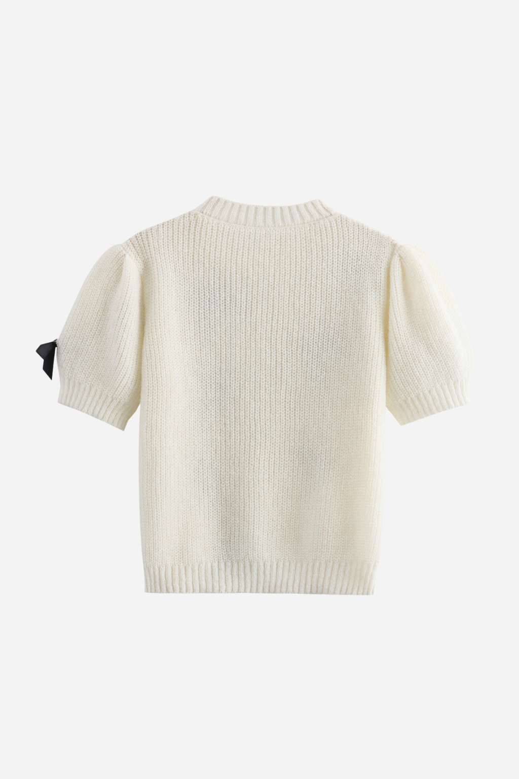 Fiyonk İşlemeli Kısa Kol Kazak