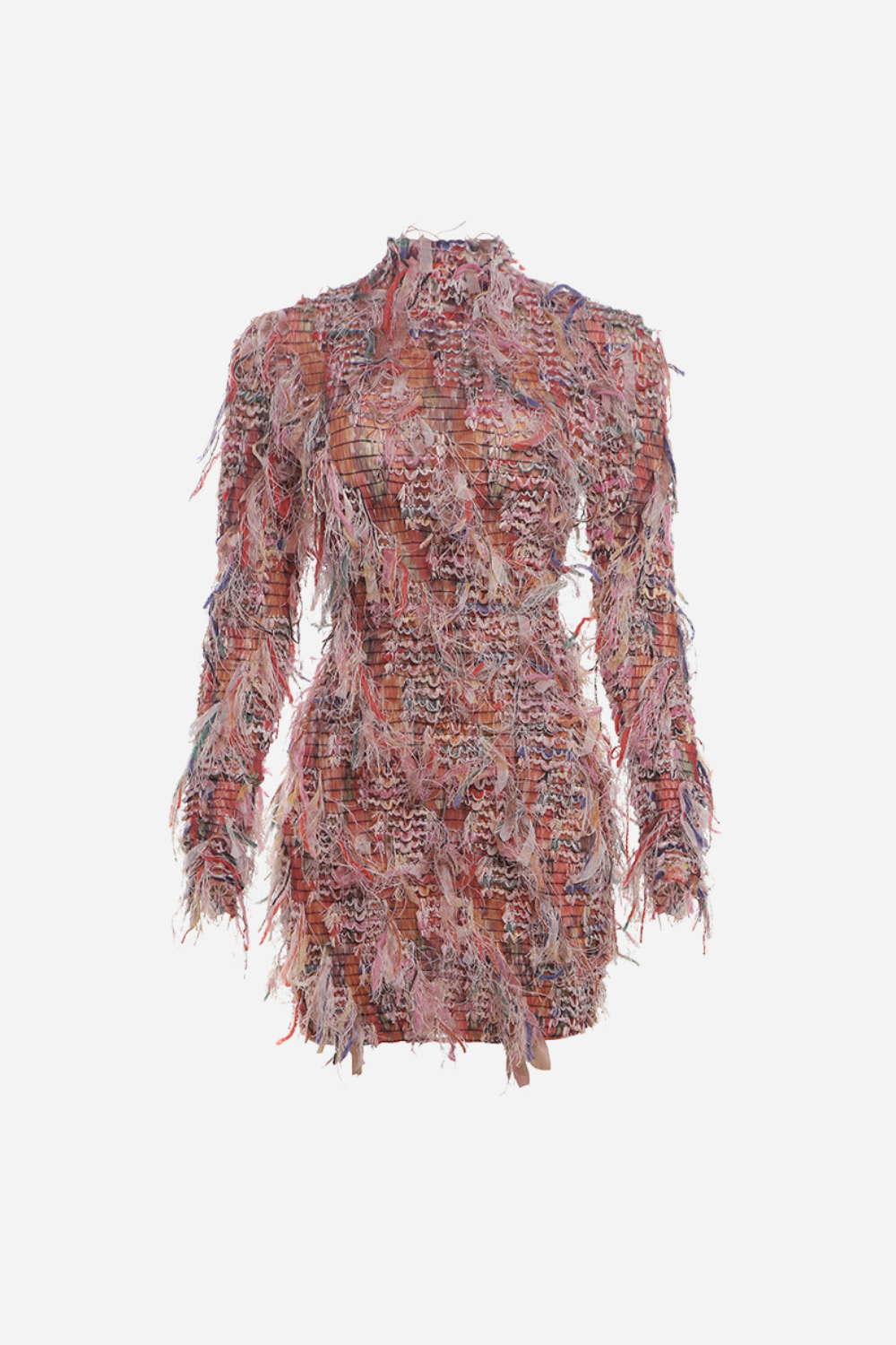 Yıkanmış Püsküllü Mini Elbise