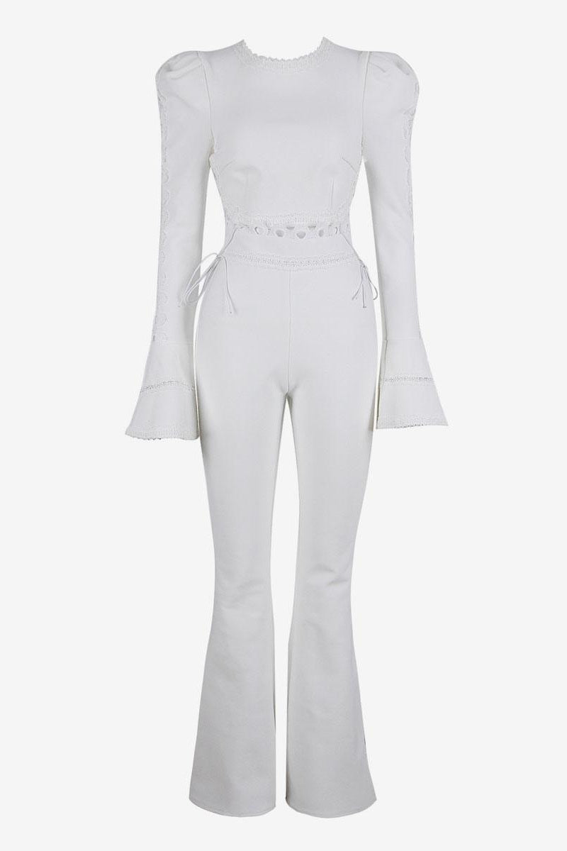 Victoria Hollow Out Flare Pantolon Takım