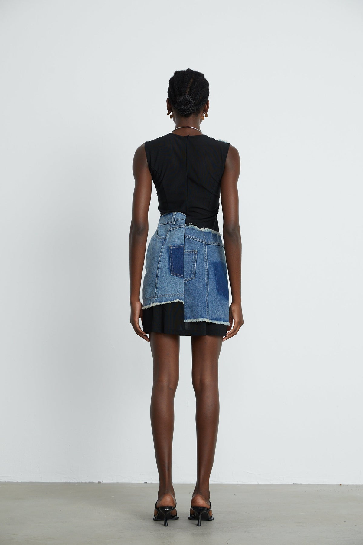 Lana denim mini elbise