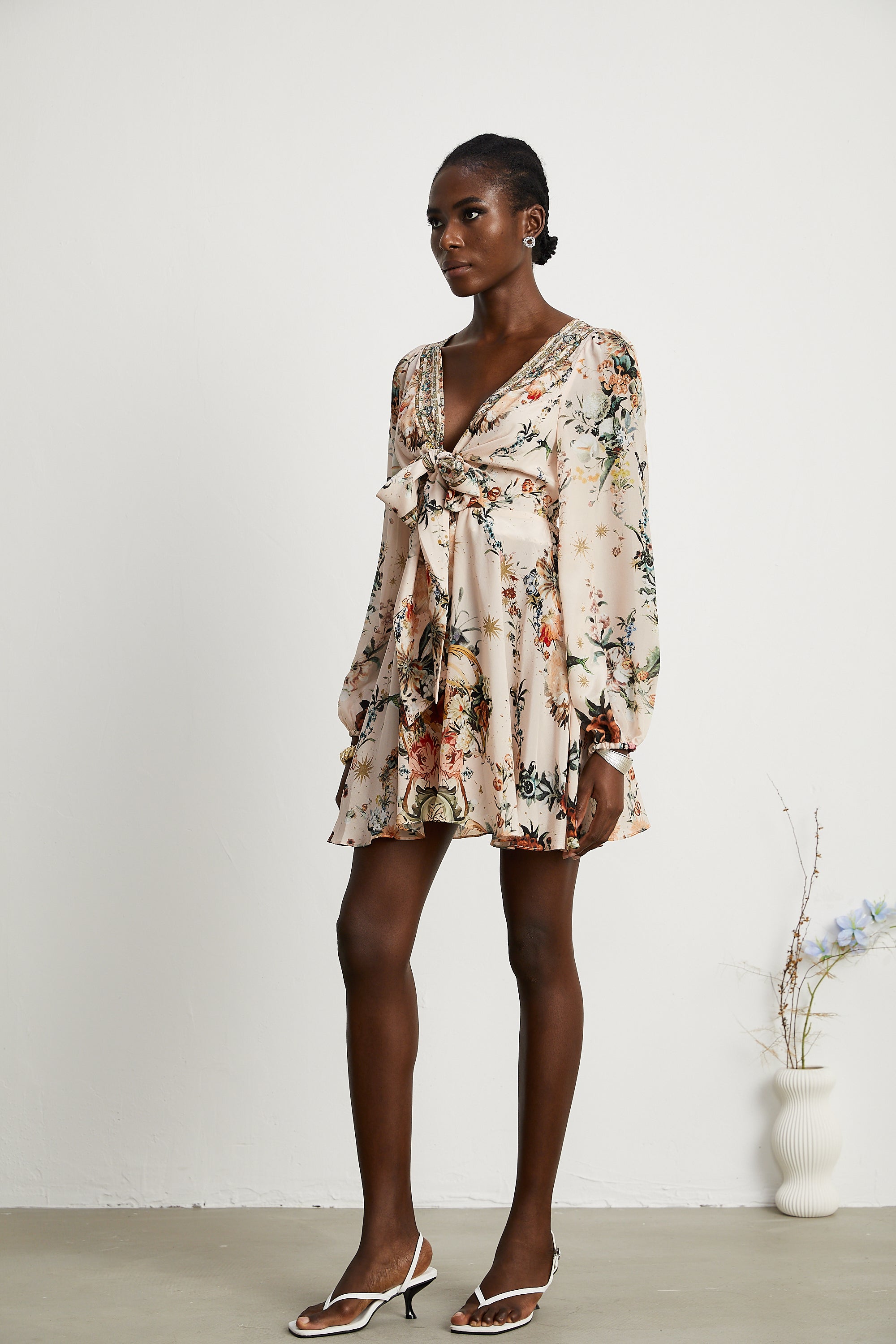 Emilia kravat mini elbise