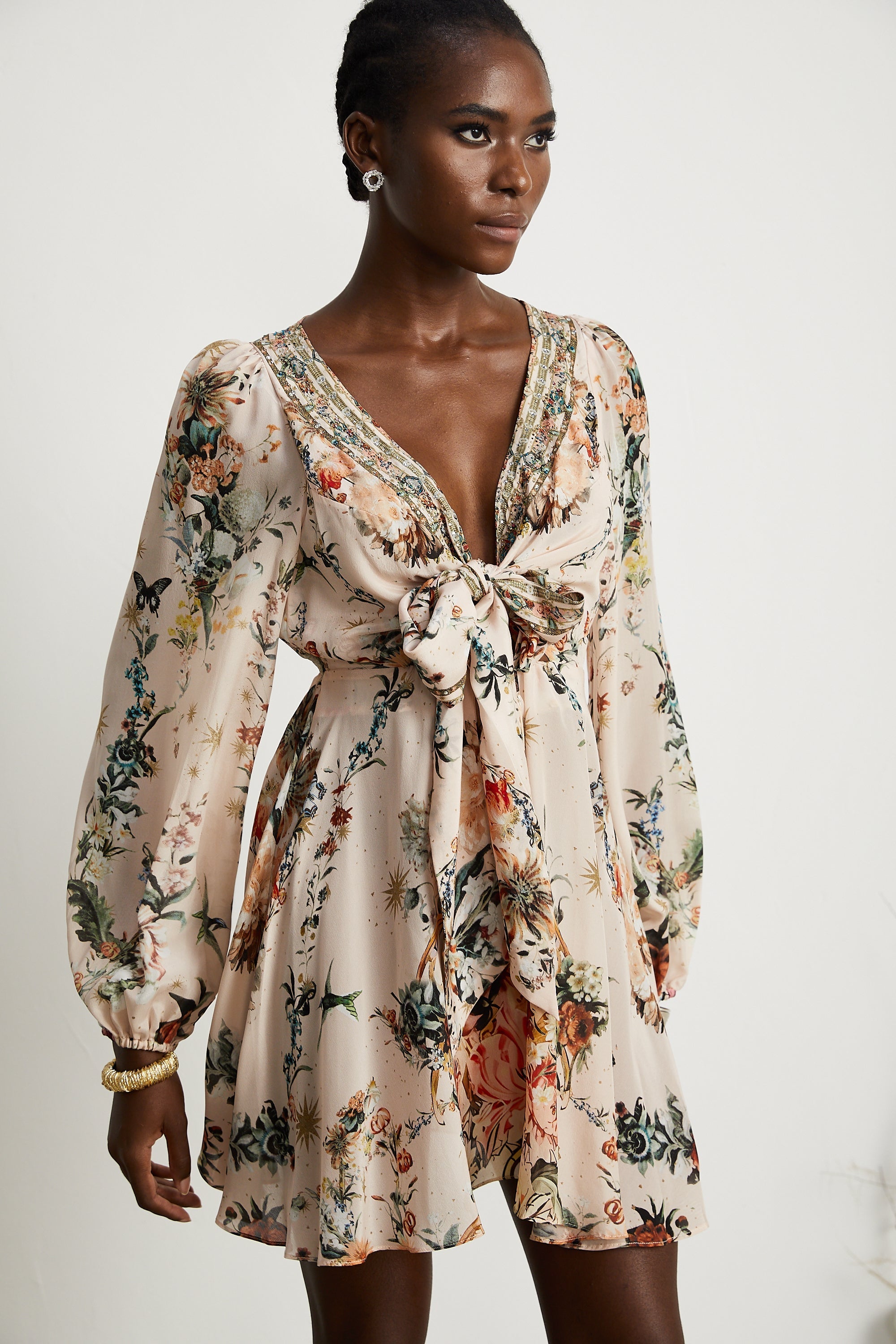 Emilia kravat mini elbise