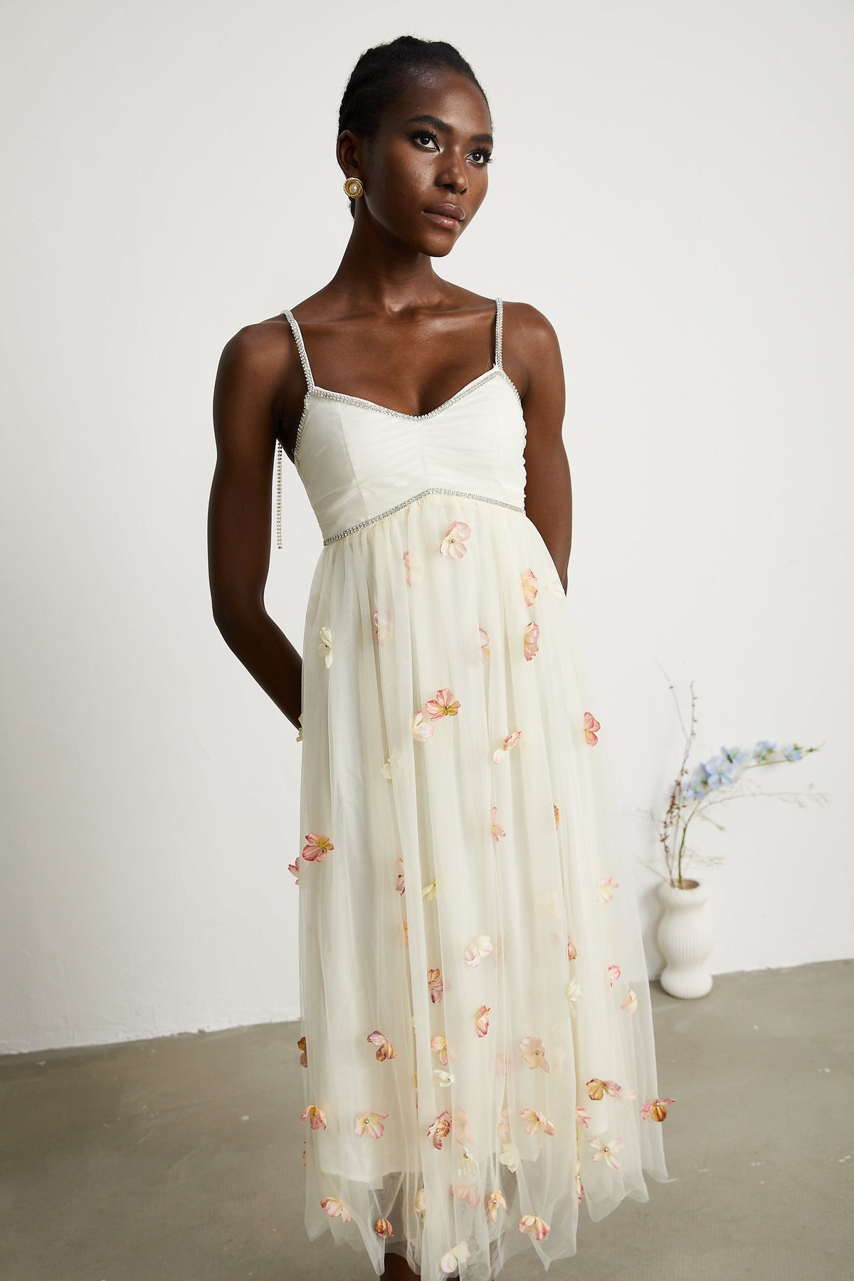 Isabeau midi elbise