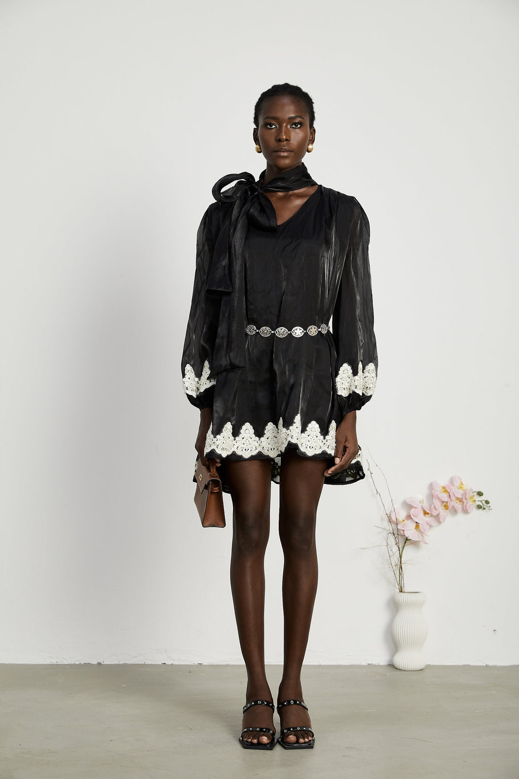 Delphine inci mini elbise