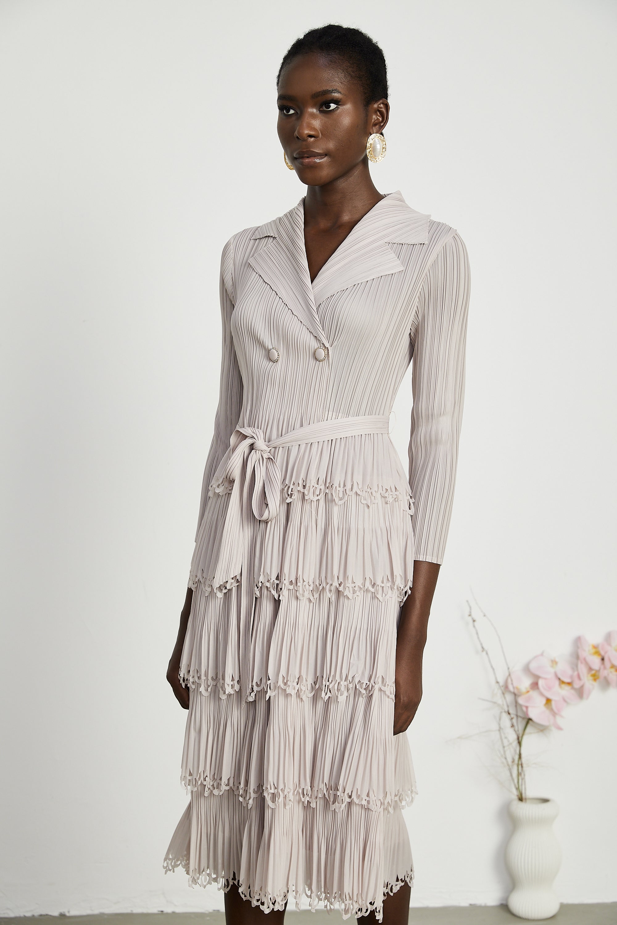 Marjolaine katman midi elbise