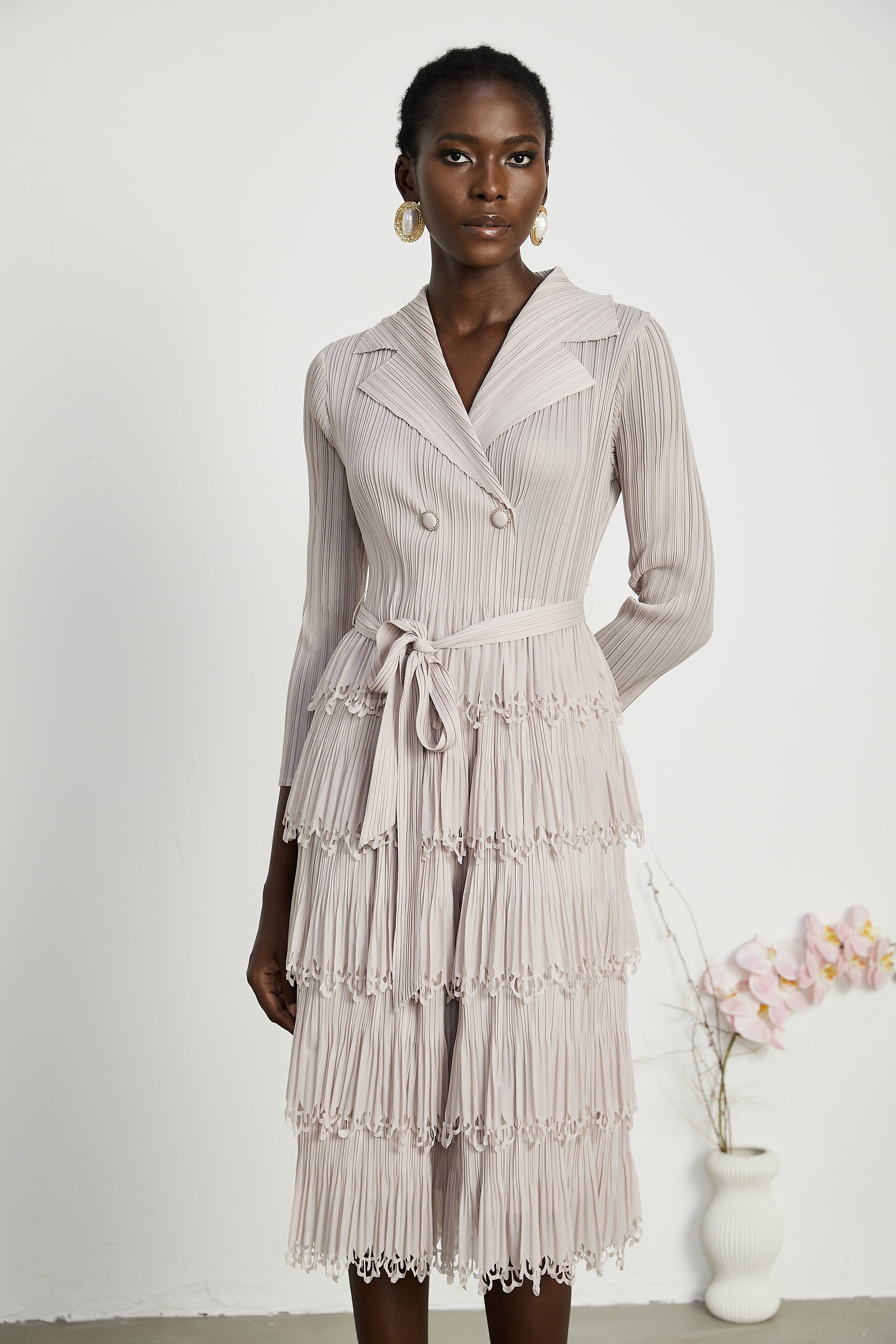 Marjolaine katman midi elbise