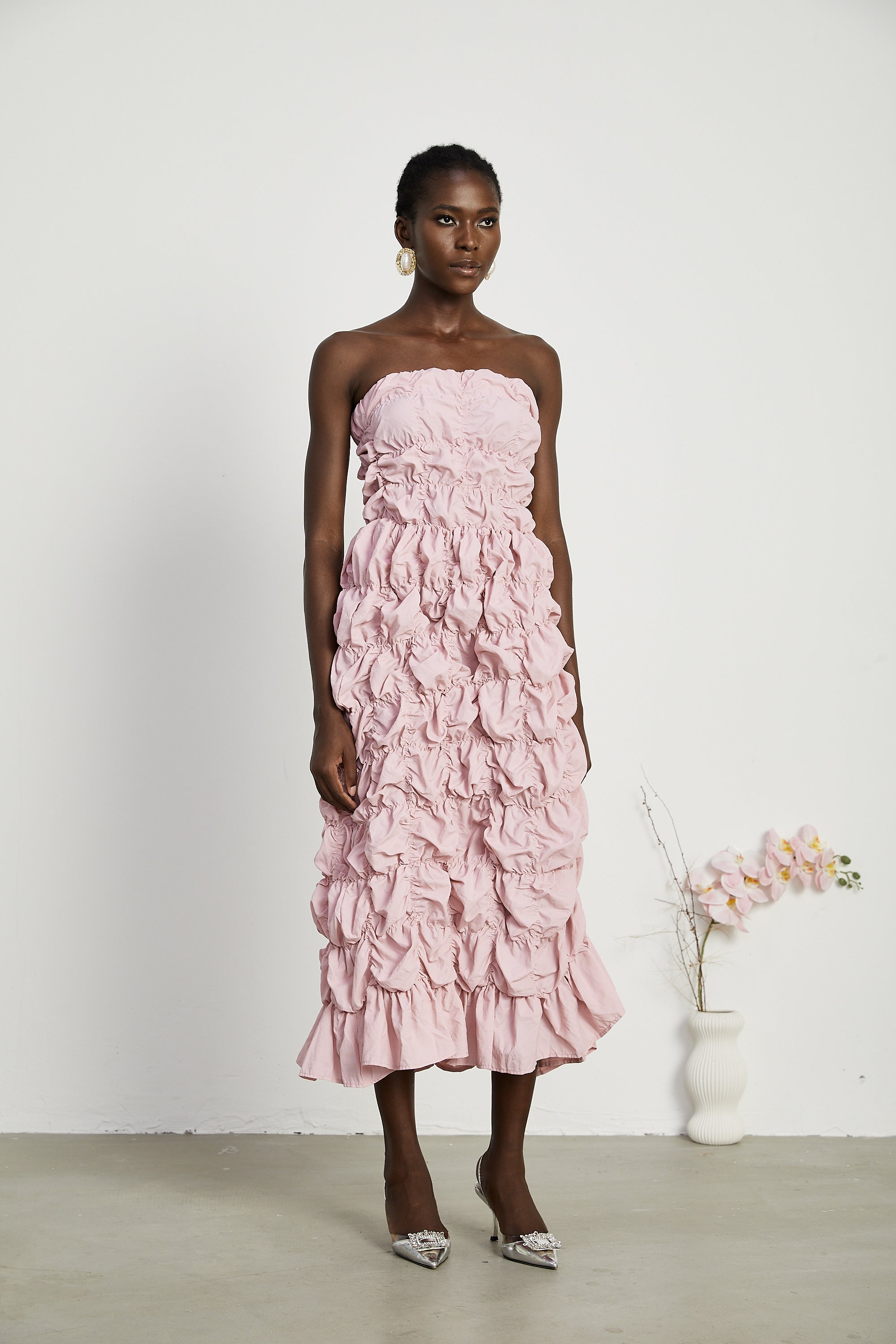 Aurore midi elbise
