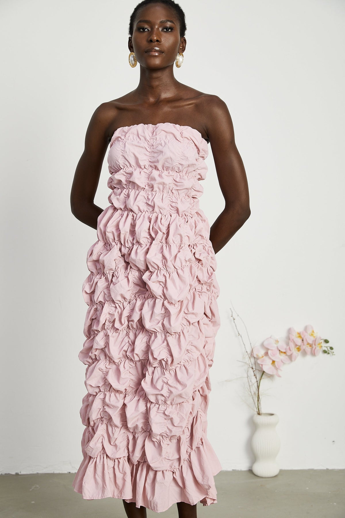 Aurore midi elbise