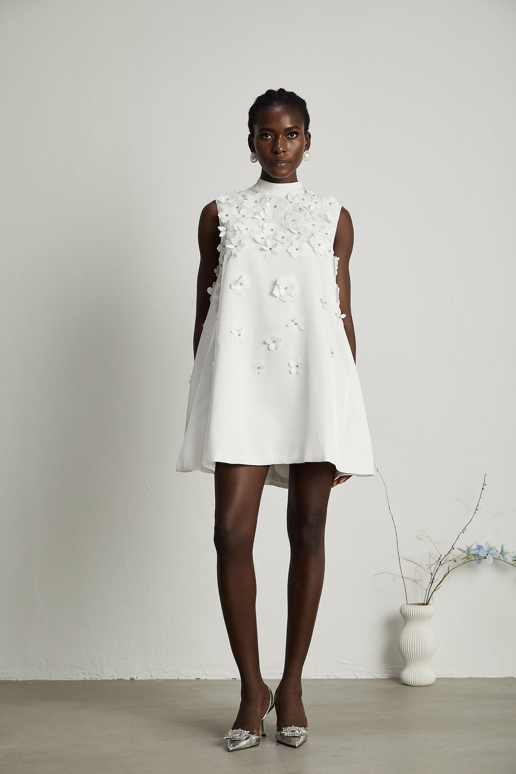 Genevieve çiçek mini elbise