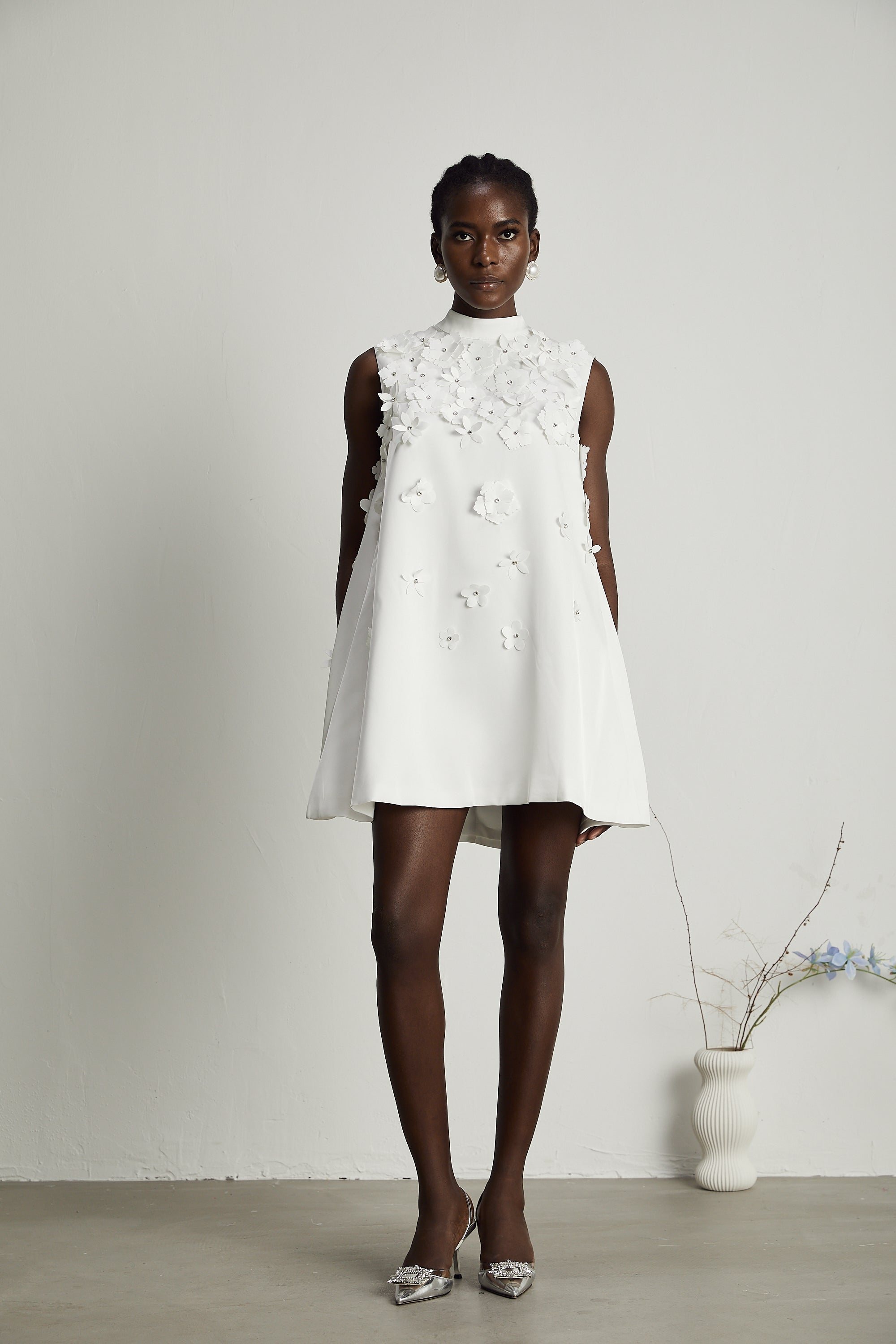 Genevieve çiçek mini elbise